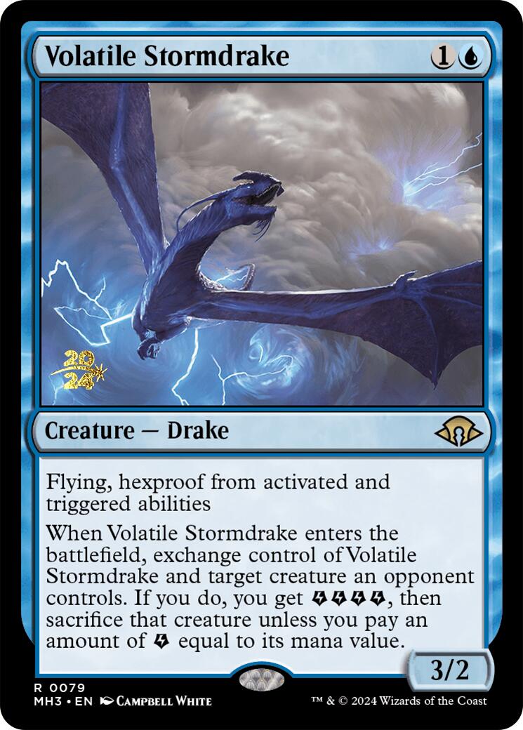 Volatile Stormdrake [Modern Horizons 3 Prerelease Promos] | Gear Gaming Bentonville