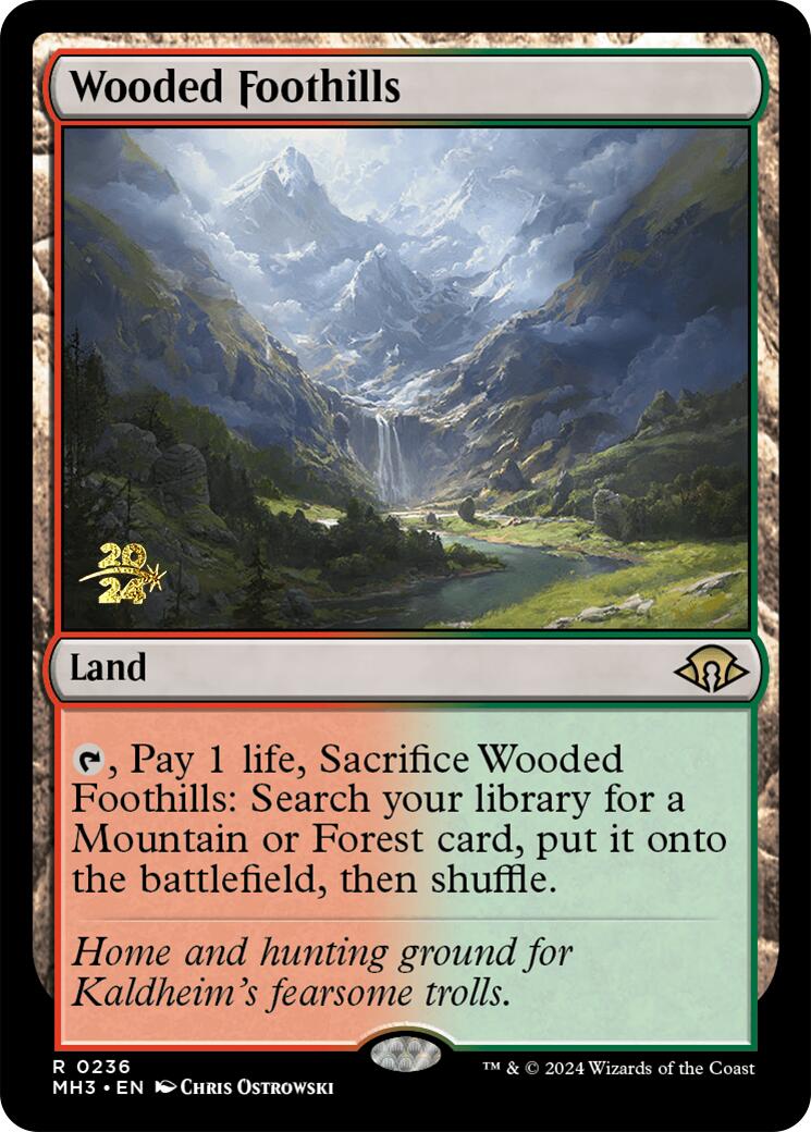 Wooded Foothills [Modern Horizons 3 Prerelease Promos] | Gear Gaming Bentonville