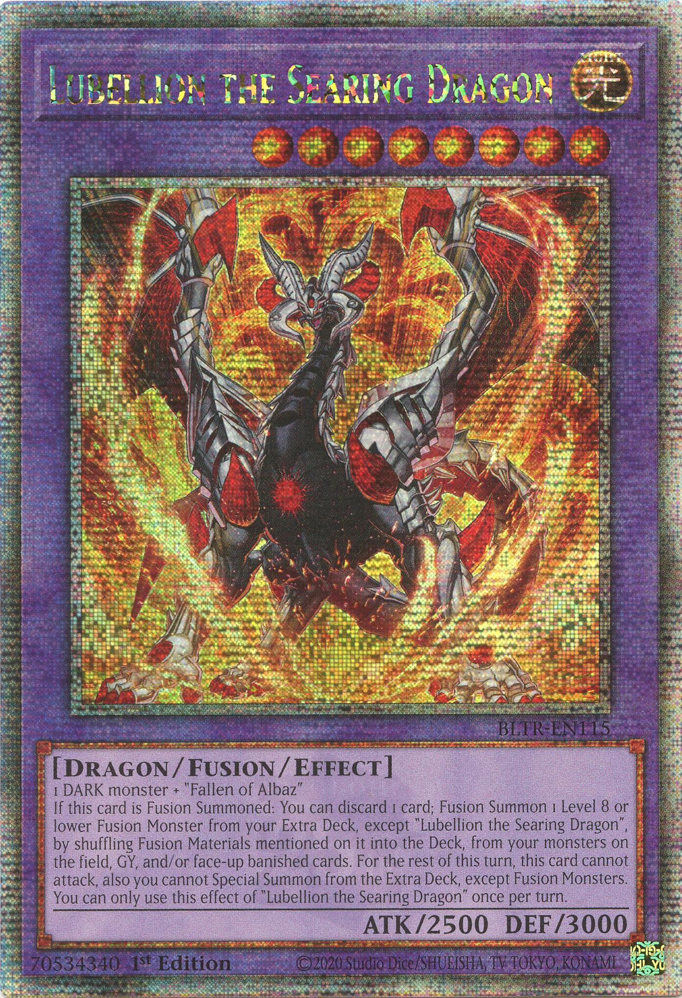 Lubellion the Searing Dragon (Quarter Century Secret Rare) [BLTR-EN115] Quarter Century Secret Rare | Gear Gaming Bentonville