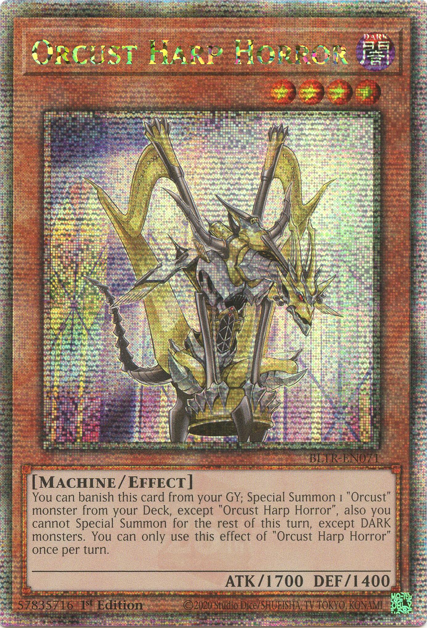 Orcust Harp Horror (Quarter Century Secret Rare) [BLTR-EN071] Quarter Century Secret Rare | Gear Gaming Bentonville