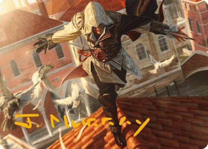 Ezio, Blade of Vengeance Art Card (Gold-Stamped Signature) [Assassin's Creed Art Series] | Gear Gaming Bentonville