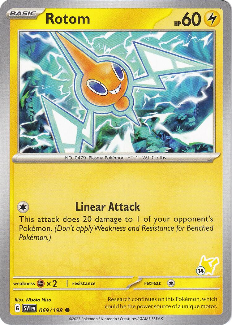 Rotom (069/198) (Pikachu Stamp #14) [Battle Academy 2024] | Gear Gaming Bentonville