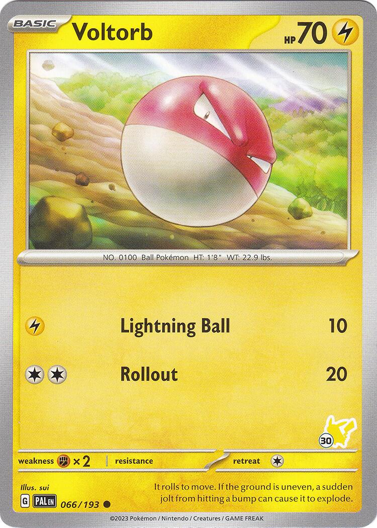 Voltorb (066/193) (Pikachu Stamp #30) [Battle Academy 2024] | Gear Gaming Bentonville