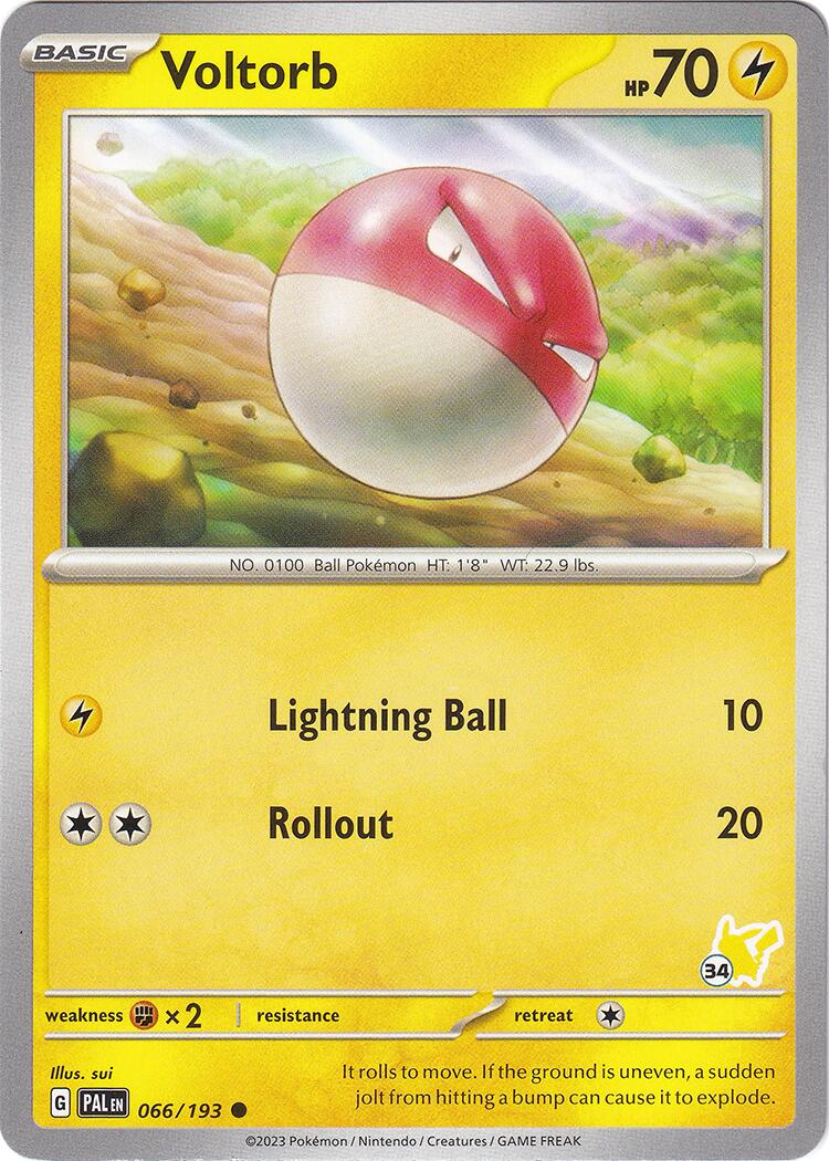 Voltorb (066/193) (Pikachu Stamp #34) [Battle Academy 2024] | Gear Gaming Bentonville