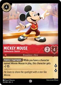 Mickey Mouse - Enthusiastic Dancer (112/204) [Shimmering Skies] | Gear Gaming Bentonville