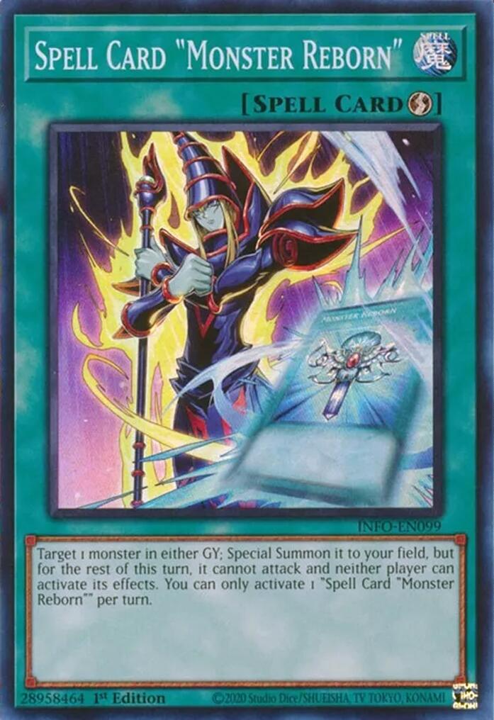 Spell Card "Monster Reborn" [INFO-EN099] Super Rare | Gear Gaming Bentonville