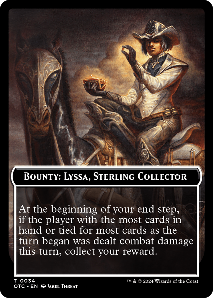 Bounty: Lyssa, Sterling Collector // Bounty Rules Double-Sided Token [Outlaws of Thunder Junction Commander Tokens] | Gear Gaming Bentonville