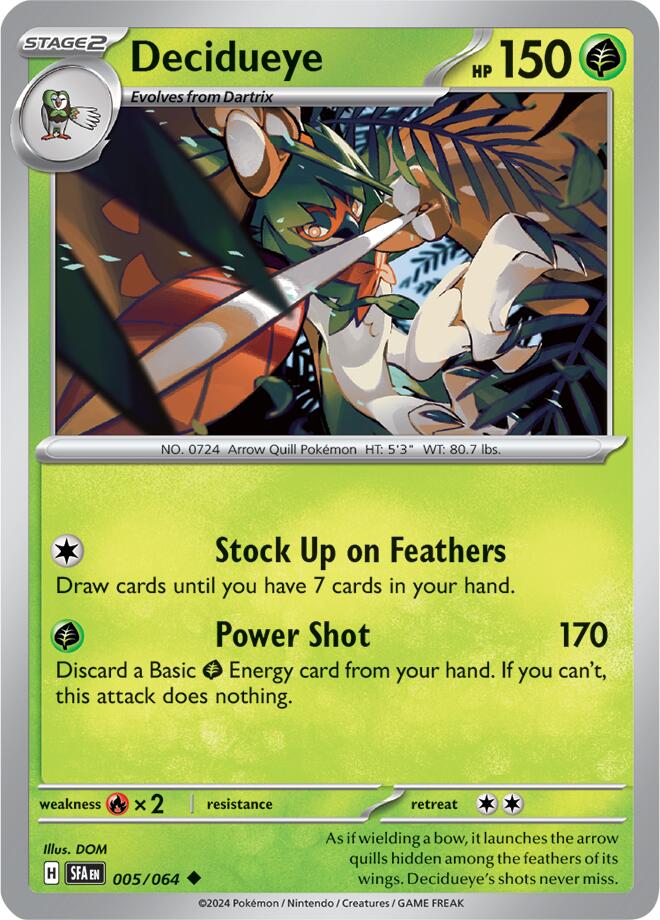 Decidueye (005/064) [Scarlet & Violet: Shrouded Fable] | Gear Gaming Bentonville