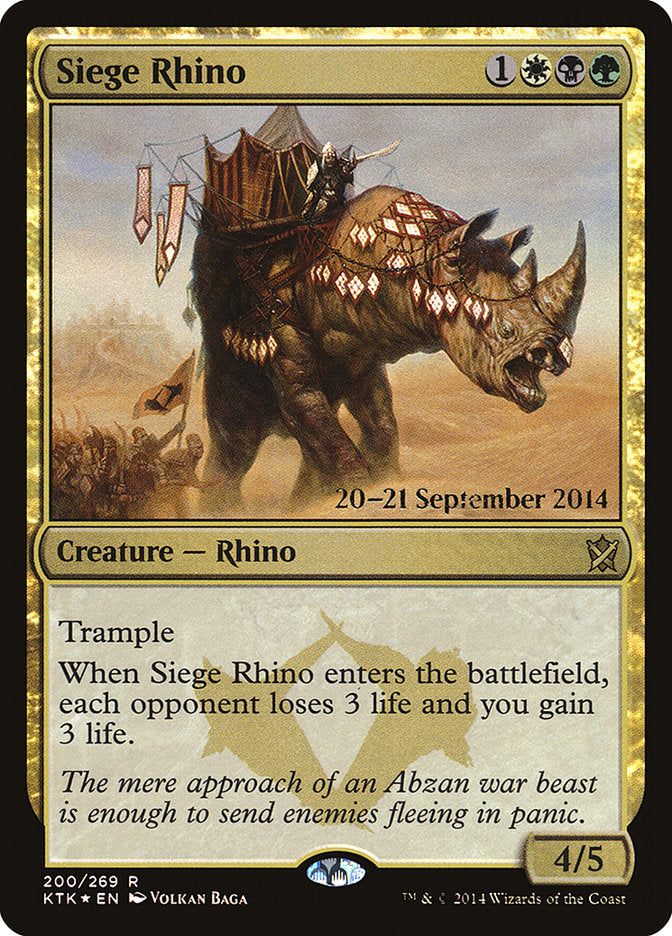 Siege Rhino [Khans of Tarkir Prerelease Promos] | Gear Gaming Bentonville