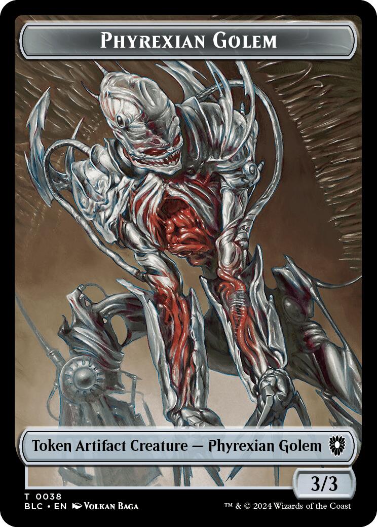 Phyrexian Golem // Faerie Double-Sided Token [Bloomburrow Commander Tokens] | Gear Gaming Bentonville