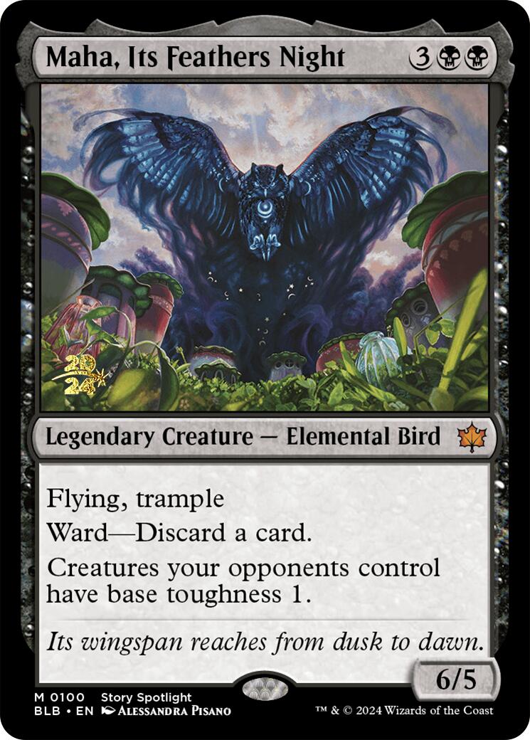 Maha, Its Feathers Night [Bloomburrow Prerelease Promos] | Gear Gaming Bentonville