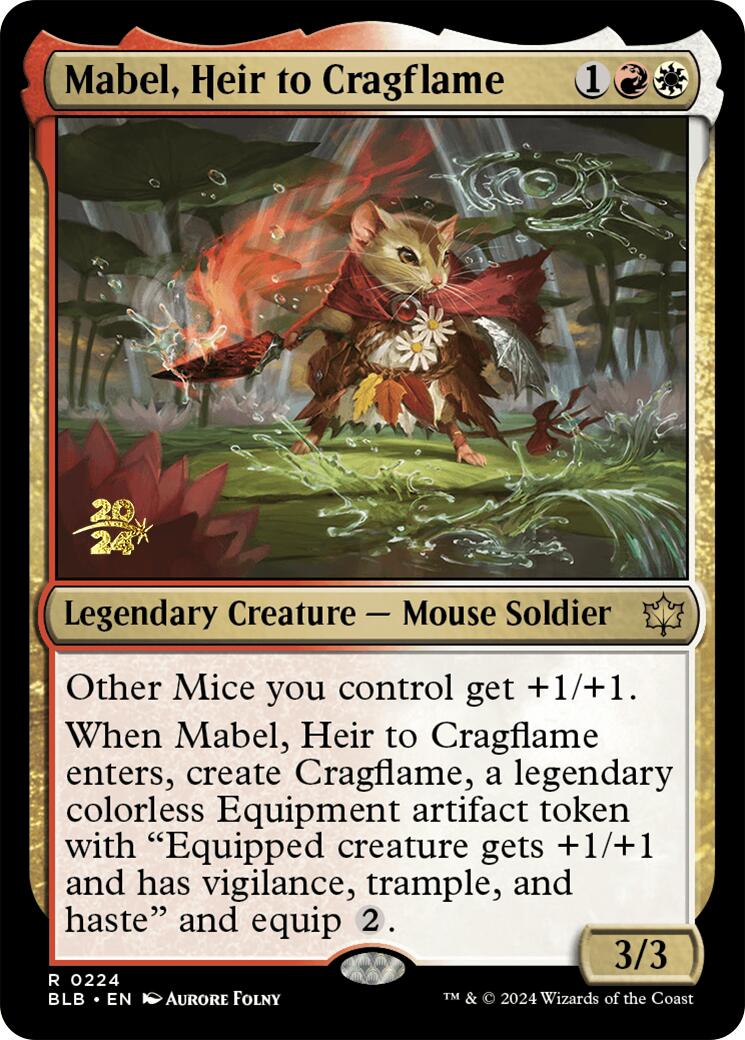 Mabel, Heir to Cragflame [Bloomburrow Prerelease Promos] | Gear Gaming Bentonville