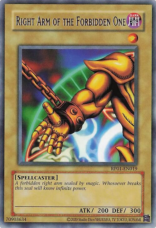 Right Arm of the Forbidden One [RP01-EN019] Rare | Gear Gaming Bentonville