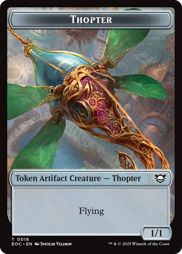 Thopter // Gnome Double-Sided Token [Edge of Eternities Commander Tokens] | Gear Gaming Bentonville
