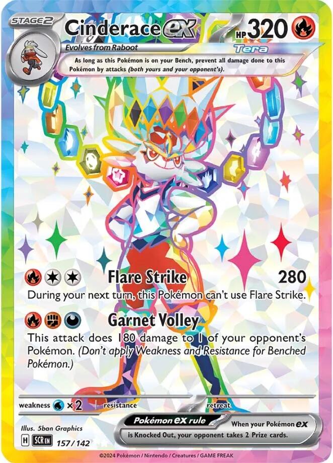 Cinderace ex (157/142) [Scarlet & Violet: Stellar Crown] | Gear Gaming Bentonville