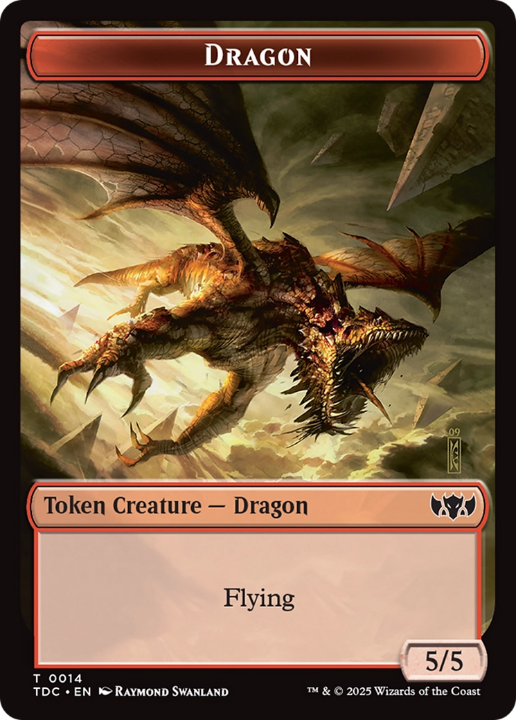 Dragon (0014) // Treasure Double-Sided Token [Tarkir: Dragonstorm Commander Tokens] | Gear Gaming Bentonville