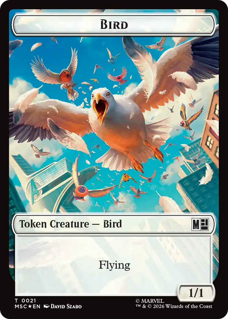 Treasure (027) // Bird (021) Double-Sided Token (Surge Foil) [Marvel Super Heroes Commander Tokens] | Gear Gaming Bentonville