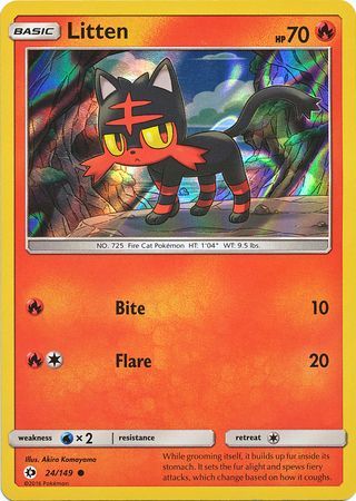 Litten (24/149) (Water Web Holo) [Sun & Moon: Base Set] | Gear Gaming Bentonville
