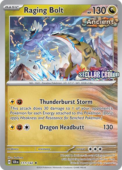 Raging Bolt (111/142) (Cosmo Holo - Best Buy Exclusive) [Miscellaneous Cards] | Gear Gaming Bentonville