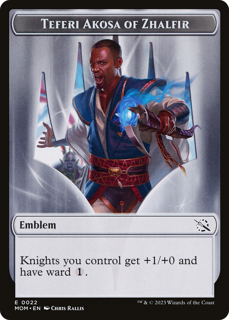 Treasure (21) // Teferi Akosa of Zhalfir Emblem Double-Sided Token [March of the Machine Tokens] | Gear Gaming Bentonville