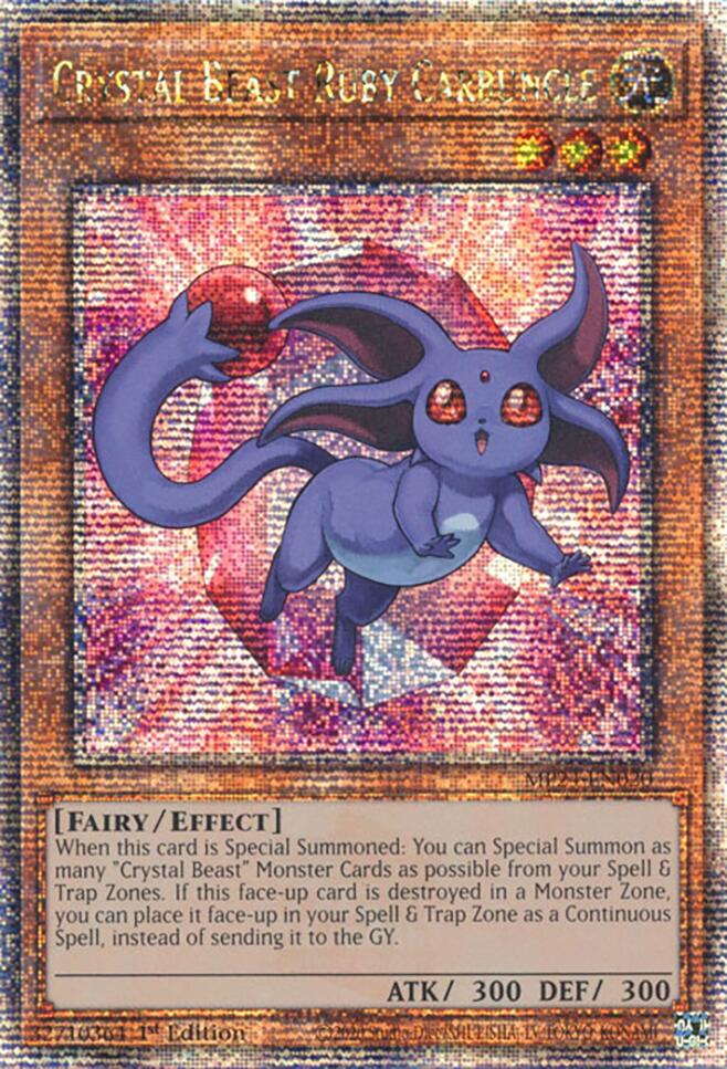 Crystal Beast Ruby Carbuncle [MP24-EN020] Quarter Century Secret Rare | Gear Gaming Bentonville