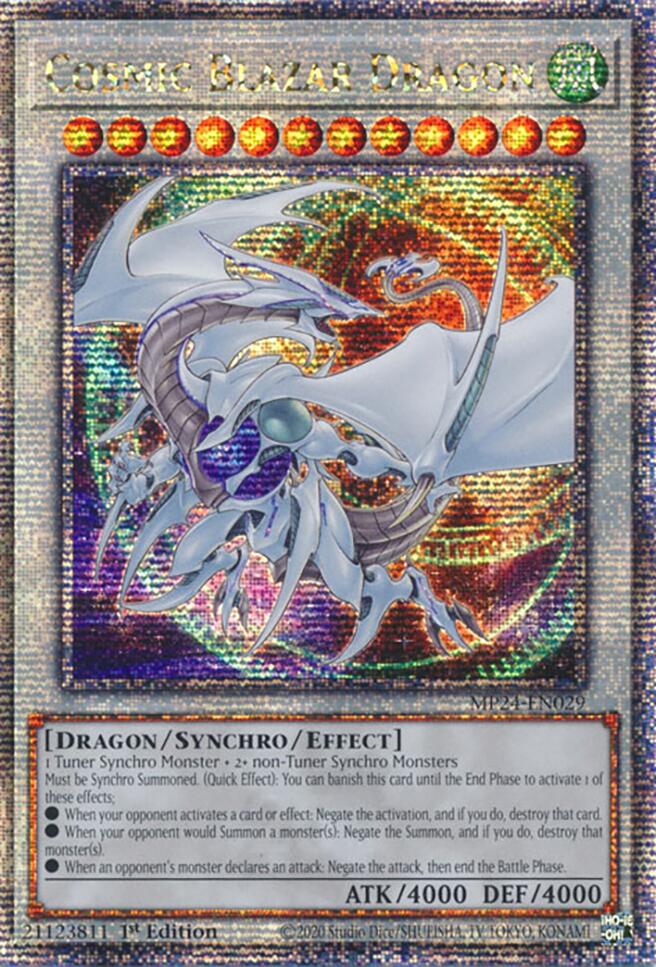 Cosmic Blazar Dragon [MP24-EN029] Quarter Century Secret Rare | Gear Gaming Bentonville