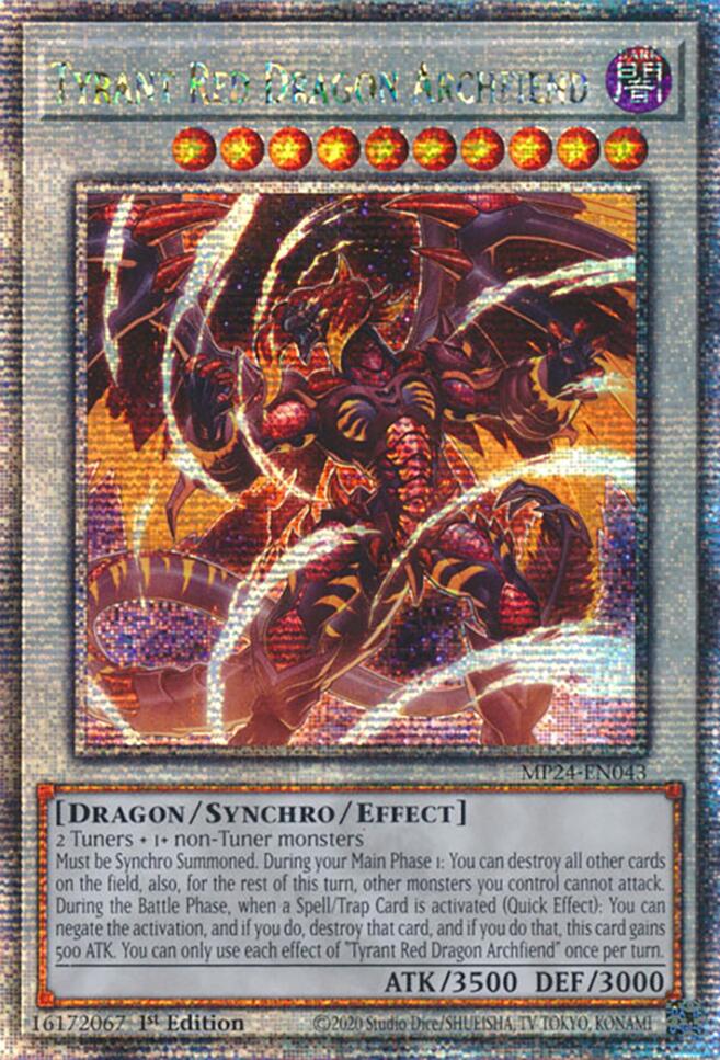 Tyrant Red Dragon Archfiend [MP24-EN043] Quarter Century Secret Rare | Gear Gaming Bentonville