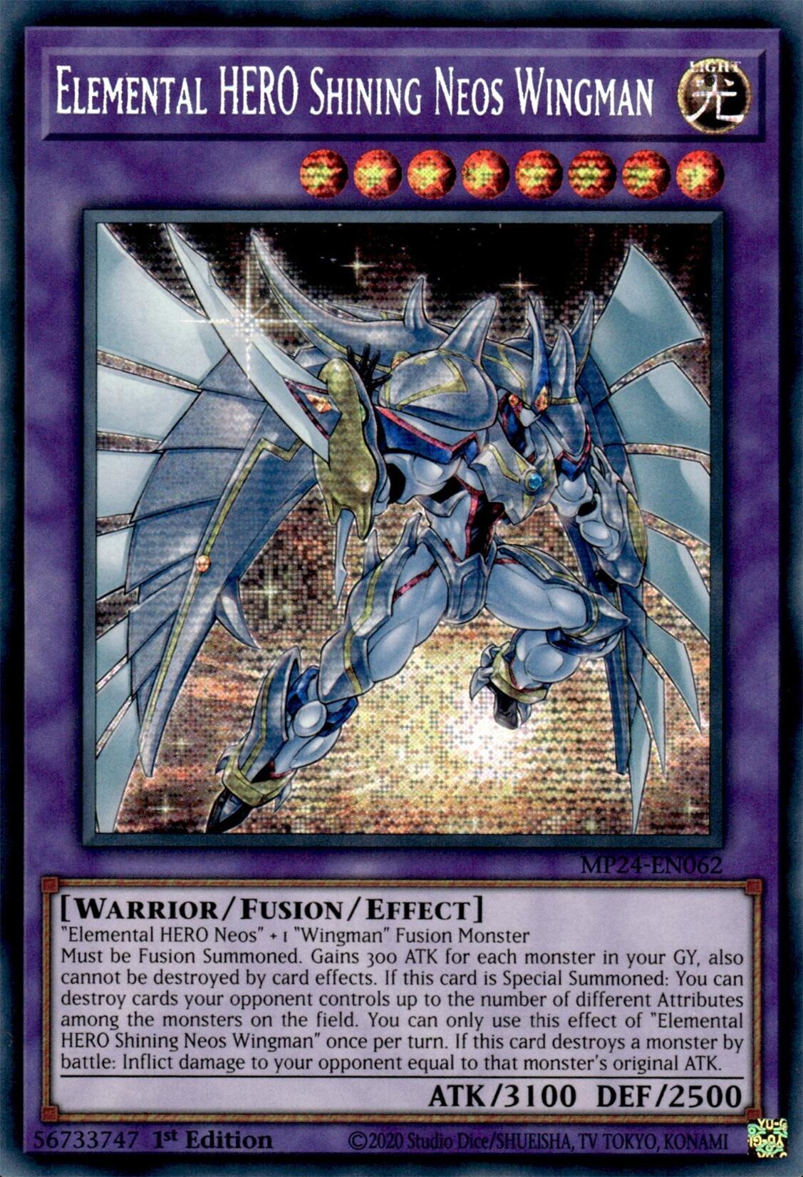 Elemental HERO Shining Neos Wingman [MP24-EN062] Prismatic Secret Rare | Gear Gaming Bentonville