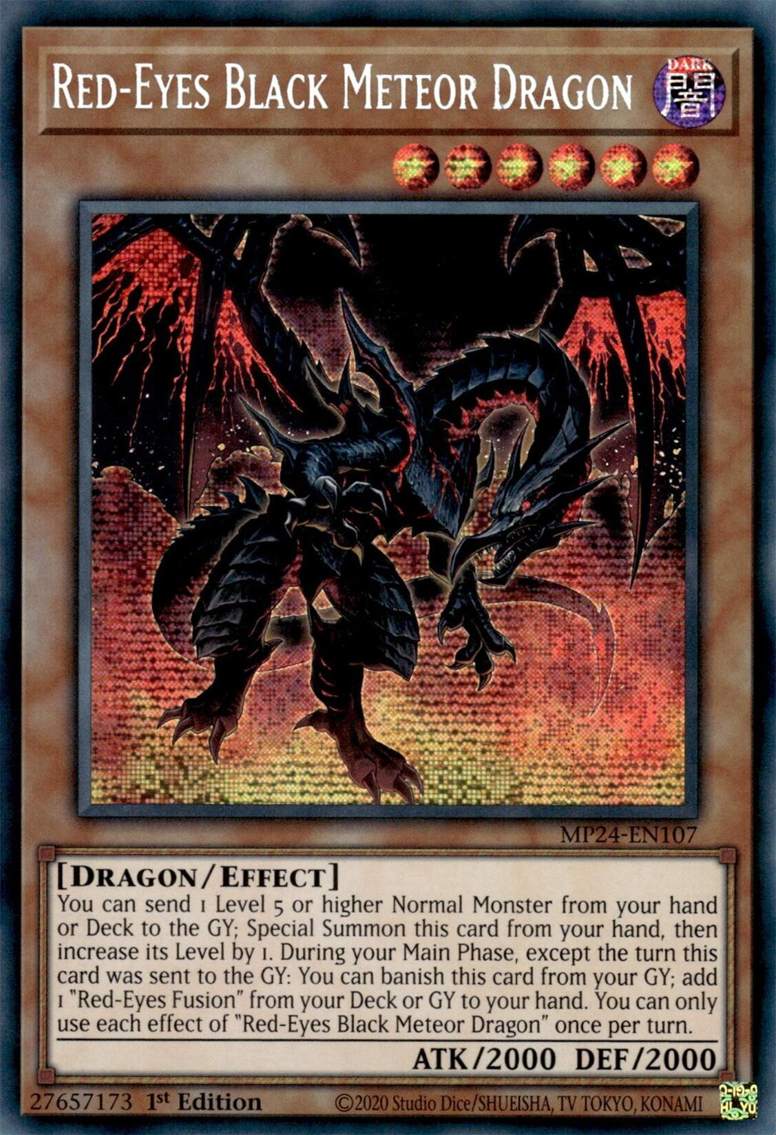 Red-Eyes Black Meteor Dragon [MP24-EN107] Prismatic Secret Rare | Gear Gaming Bentonville