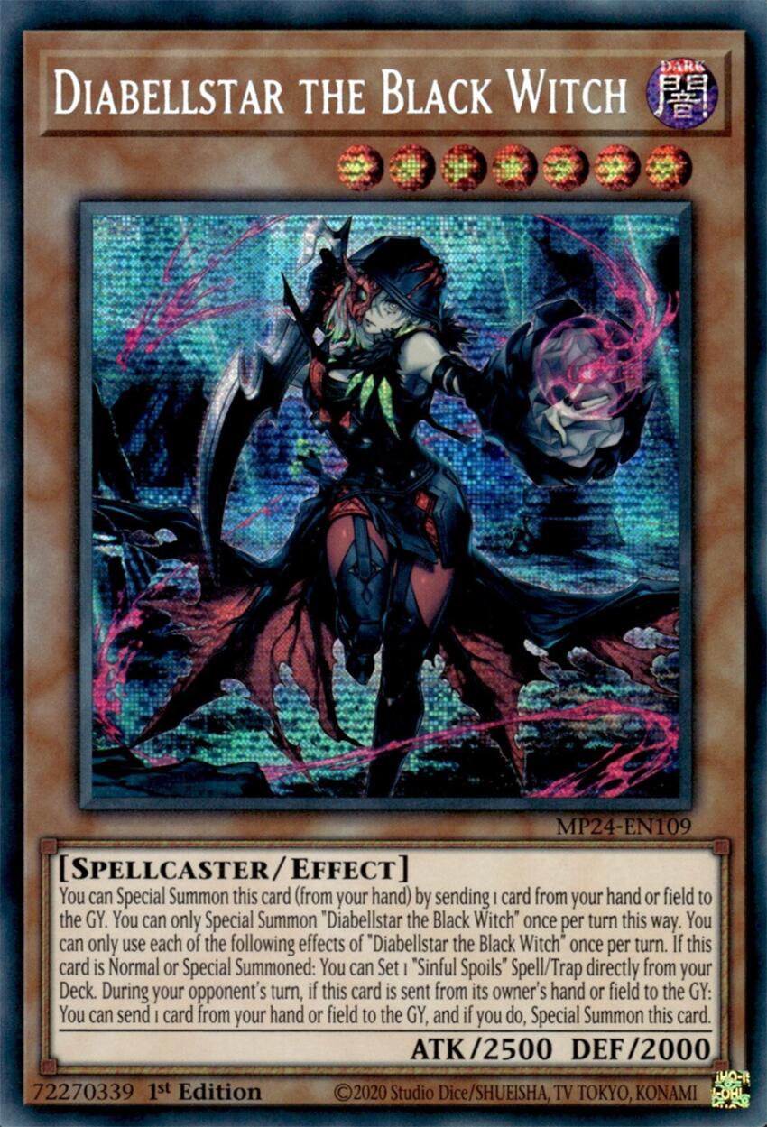 Diabellstar the Black Witch [MP24-EN109] Prismatic Secret Rare | Gear Gaming Bentonville