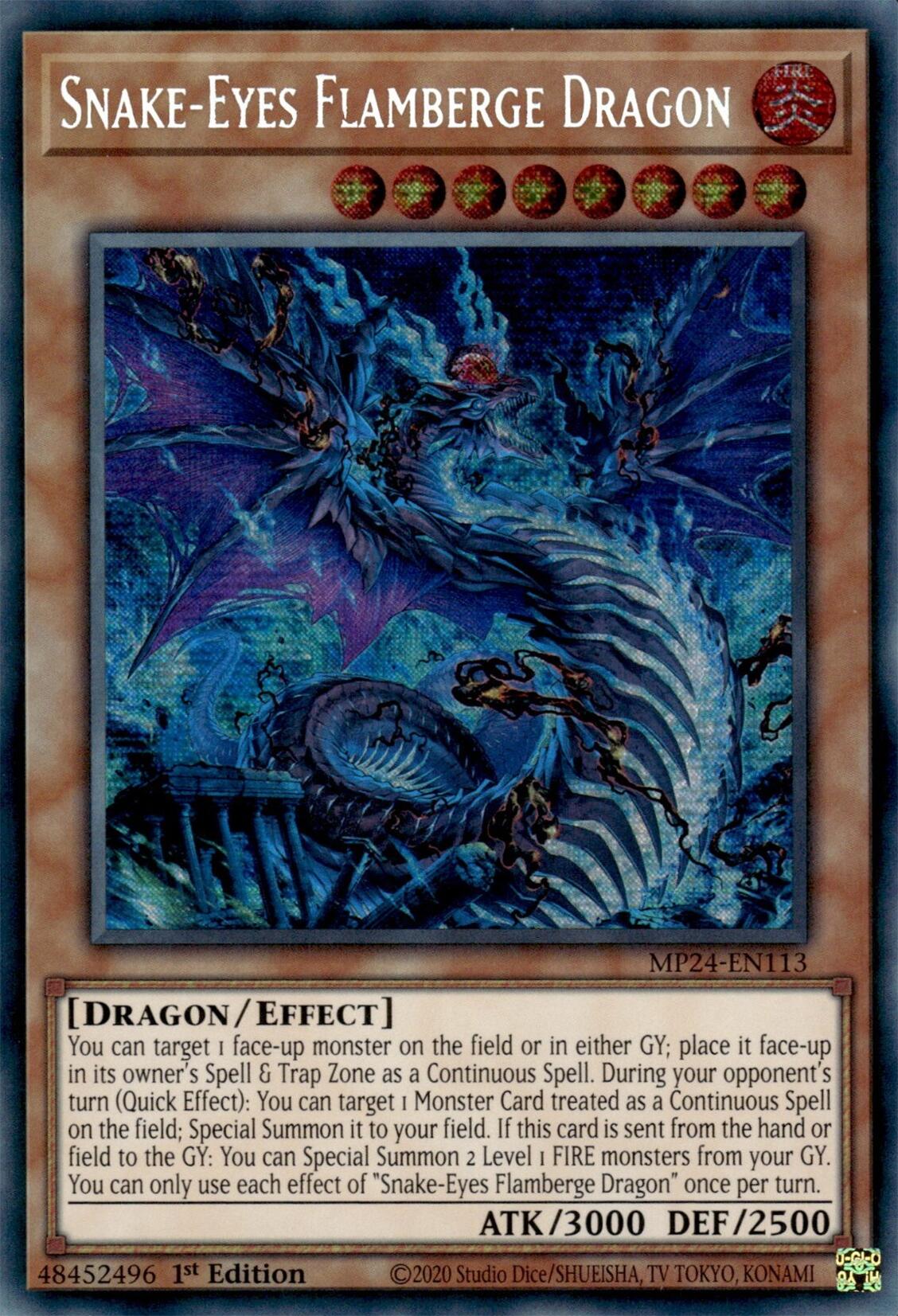 Snake-Eyes Flamberge Dragon [MP24-EN113] Prismatic Secret Rare | Gear Gaming Bentonville