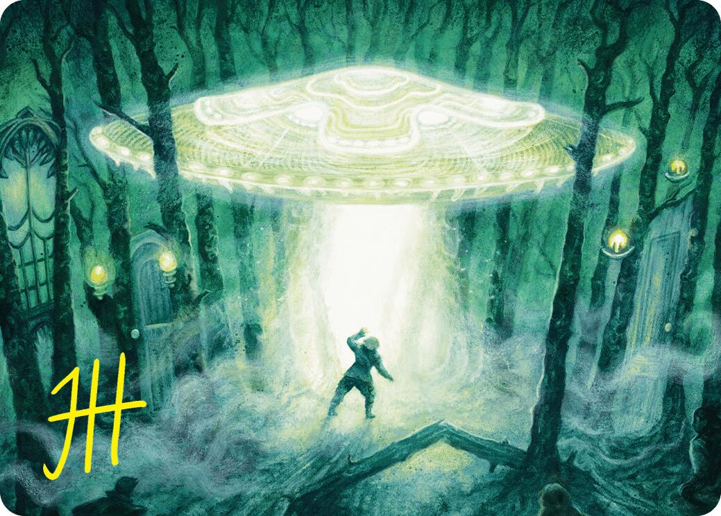 Unidentified Hovership Art Card (Gold-Stamped Signature) [Duskmourn: House of Horror Art Series] | Gear Gaming Bentonville