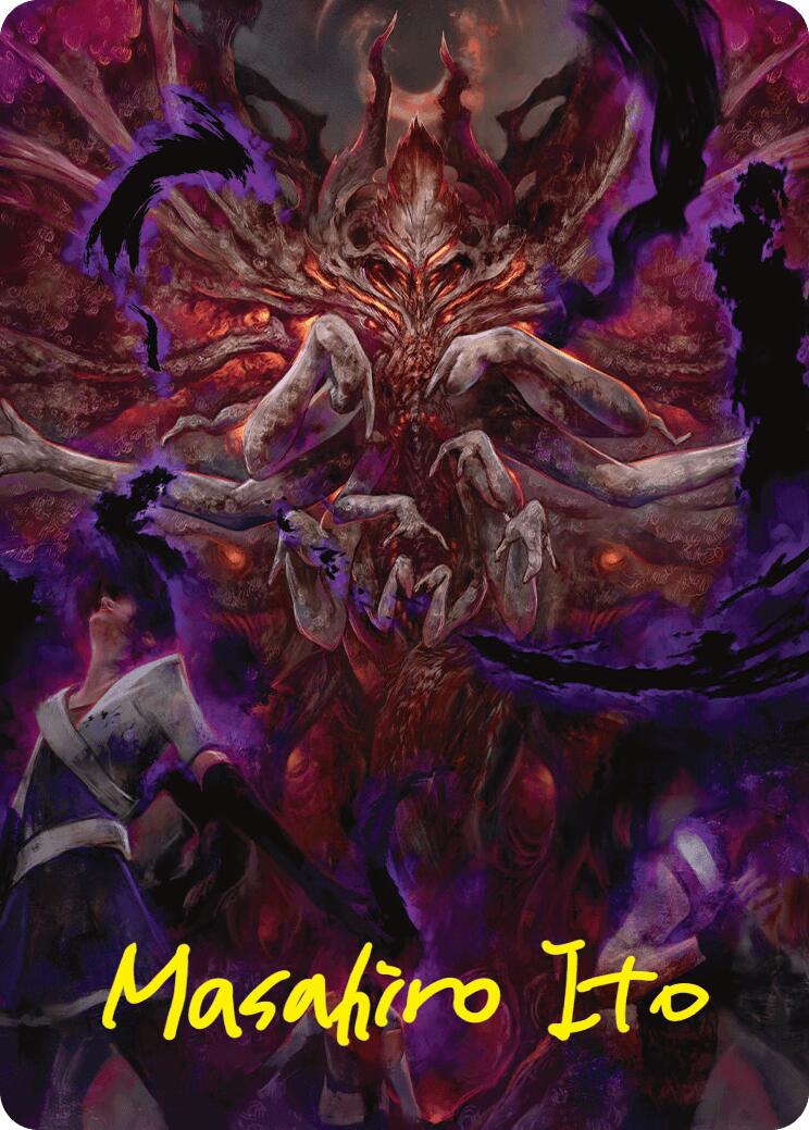Damnation Art Card (Gold-Stamped Signature) [Duskmourn: House of Horror Art Series] | Gear Gaming Bentonville