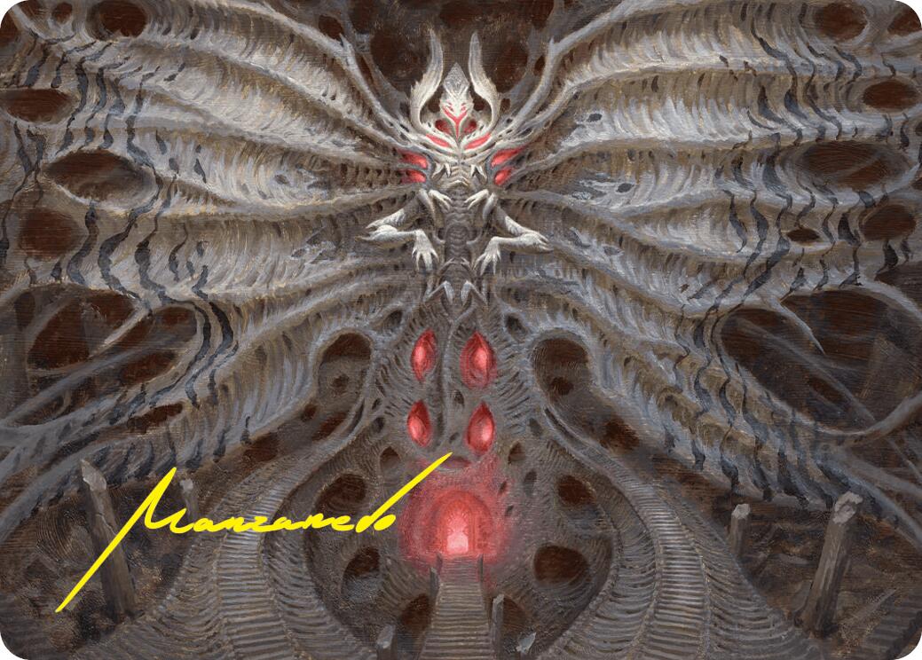 Valgavoth, Terror Eater Art Card (Gold-Stamped Signature) [Duskmourn: House of Horror Art Series] | Gear Gaming Bentonville
