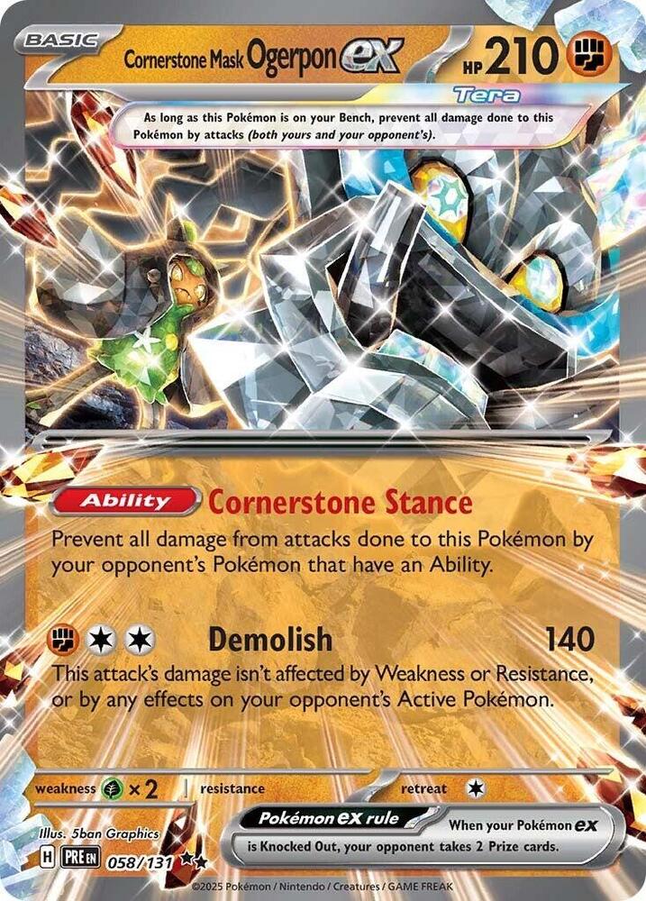 Cornerstone Mask Ogerpon ex (058/131) [Scarlet & Violet: Prismatic Evolutions] | Gear Gaming Bentonville