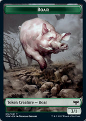 Wolf (011) // Boar Double-Sided Token [Innistrad: Crimson Vow Tokens] | Gear Gaming Bentonville