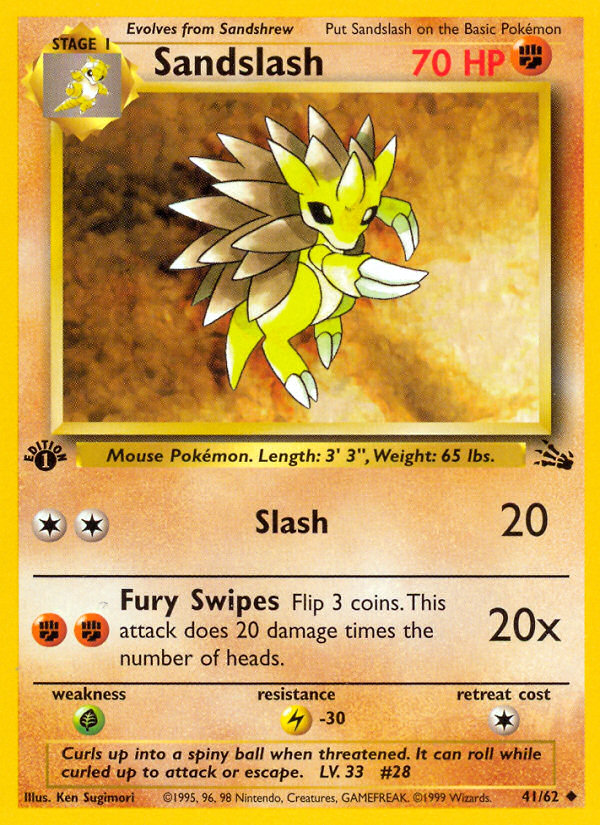 Sandslash (41/62) [Fossil 1st Edition] | Gear Gaming Bentonville