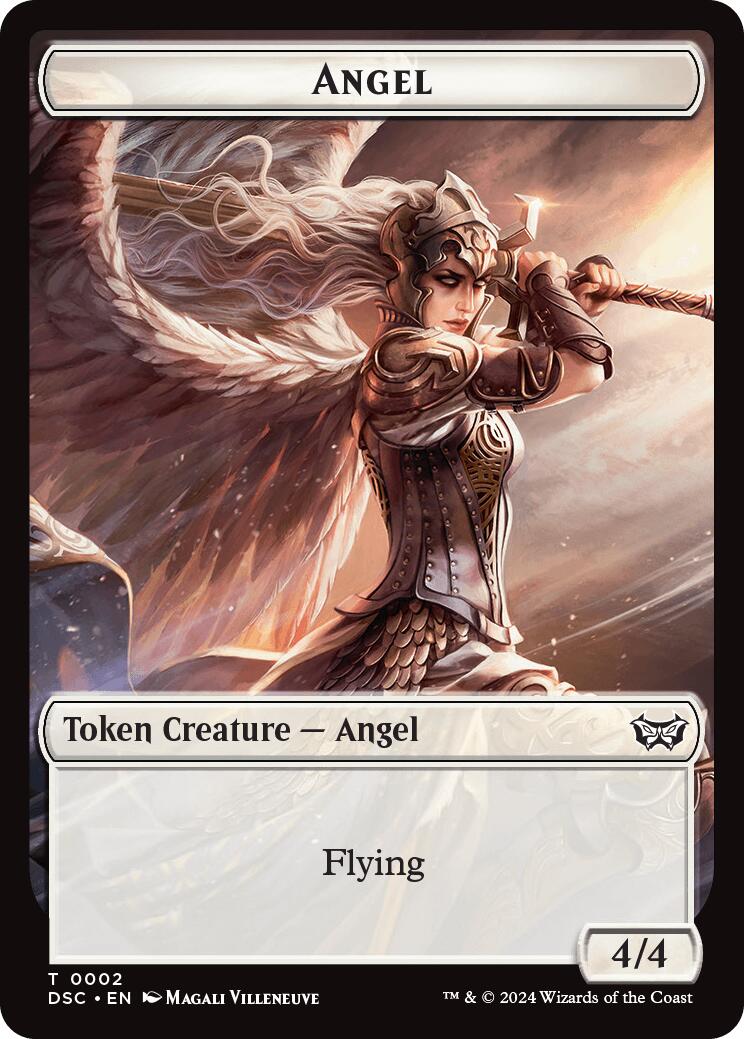 Angel // Glimmer Double-Sided Token [Duskmourn: House of Horror Commander Tokens] | Gear Gaming Bentonville