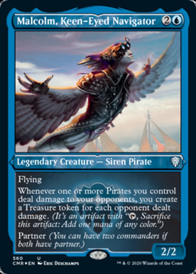 Malcolm, Keen-Eyed Navigator (Etched) [Commander Legends] | Gear Gaming Bentonville