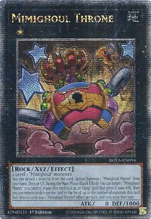 Mimighoul Throne (Quarter Century Secret Rare) [ROTA-EN094] Quarter Century Secret Rare | Gear Gaming Bentonville