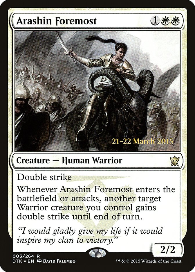 Arashin Foremost [Dragons of Tarkir Prerelease Promos] | Gear Gaming Bentonville