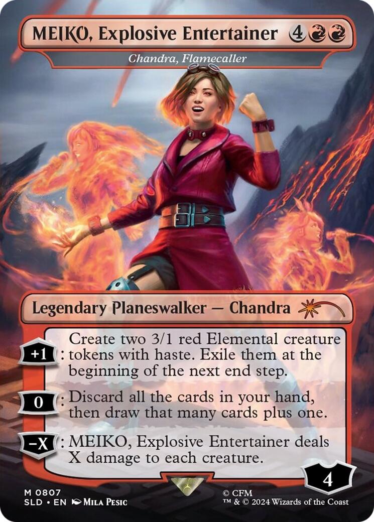 MEIKO, Explosive Entertainer - Chandra, Flamecaller (Japanese) [Secret Lair Drop Series] | Gear Gaming Bentonville