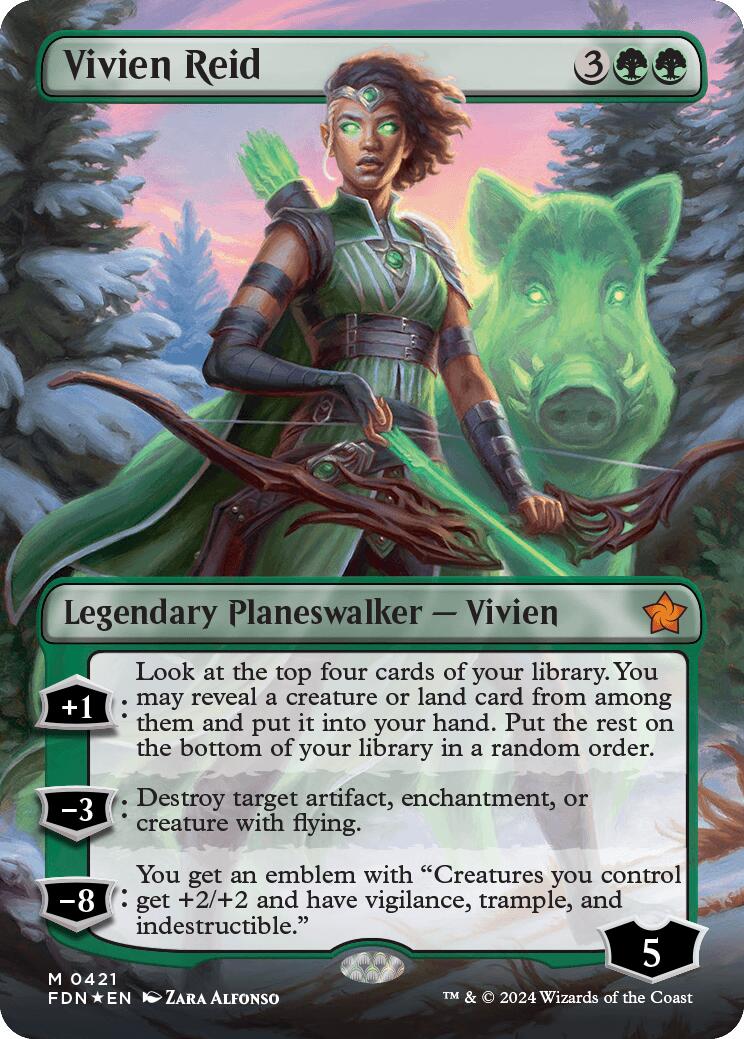 Vivien Reid (Borderless) (Mana Foil) [Foundations] | Gear Gaming Bentonville