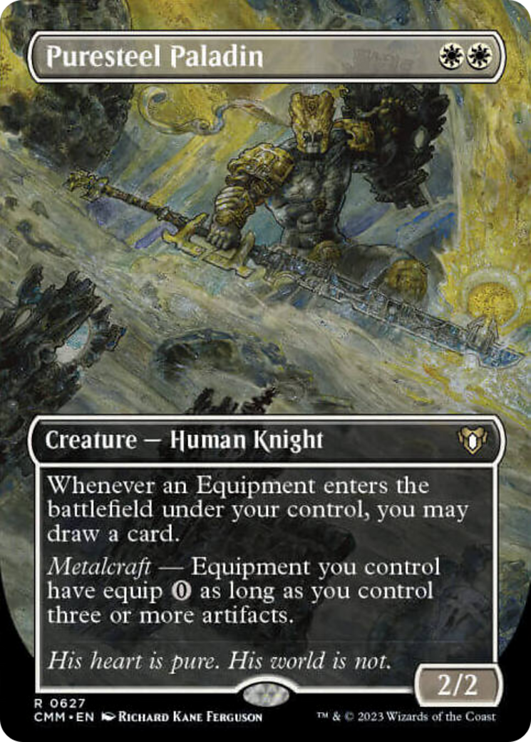 Puresteel Paladin (Borderless Alternate Art) [Commander Masters] | Gear Gaming Bentonville