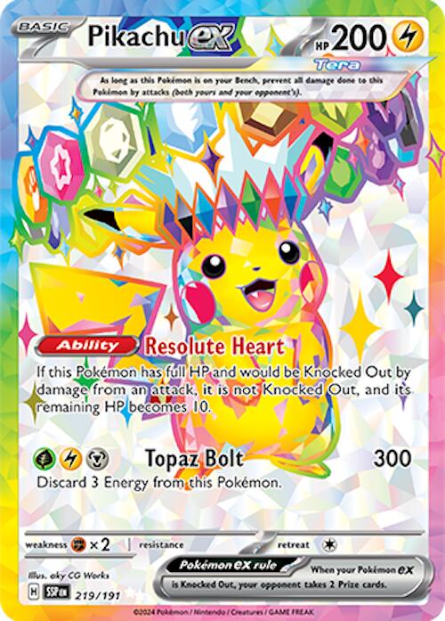 Pikachu ex (219/191) [Scarlet & Violet: Surging Sparks] | Gear Gaming Bentonville