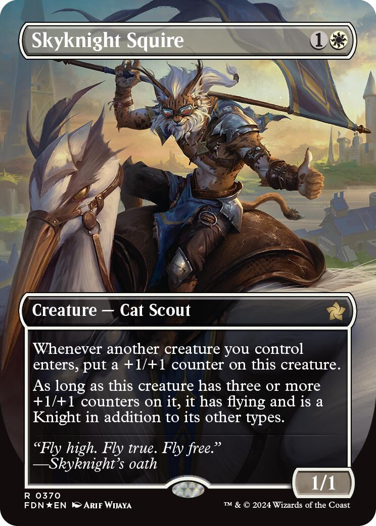 Skyknight Squire (Borderless) (Mana Foil) [Foundations] | Gear Gaming Bentonville