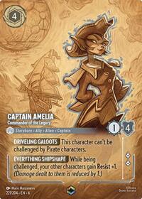 Captain Amelia - Commander of the Legacy (Enchanted) (221/204) [Azurite Sea] | Gear Gaming Bentonville