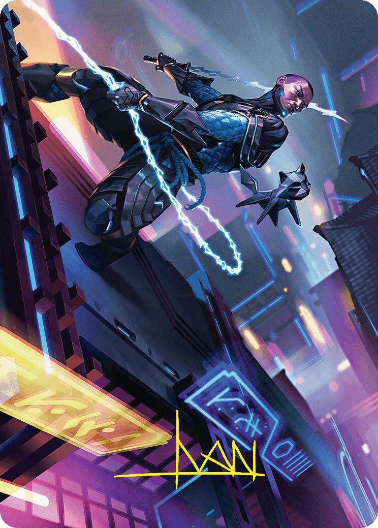 Kaito, Cunning Infiltrator Art Card (51/54) (Gold-Stamped Signature) [Foundations Art Series] | Gear Gaming Bentonville