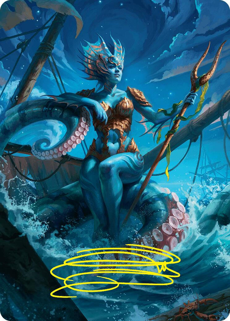 Kiora, the Rising Tide Art Card (30/54) (Gold-Stamped Signature) [Foundations Art Series] | Gear Gaming Bentonville