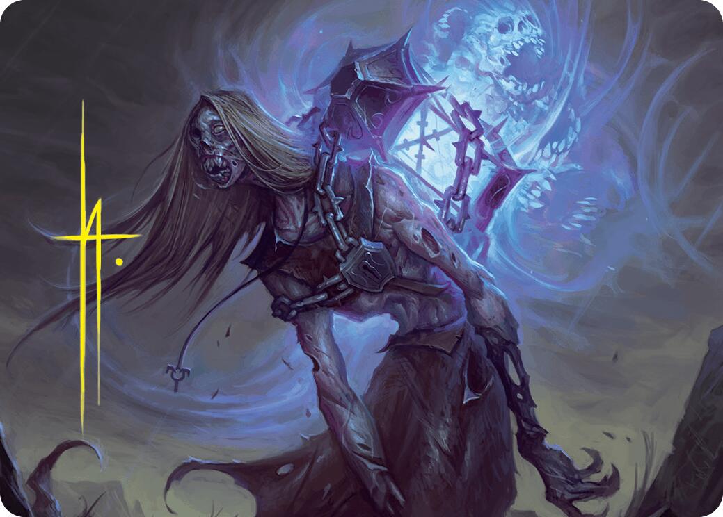 Soul-Shackled Zombie Art Card (9/54) (Gold-Stamped Signature) [Foundations Art Series] | Gear Gaming Bentonville